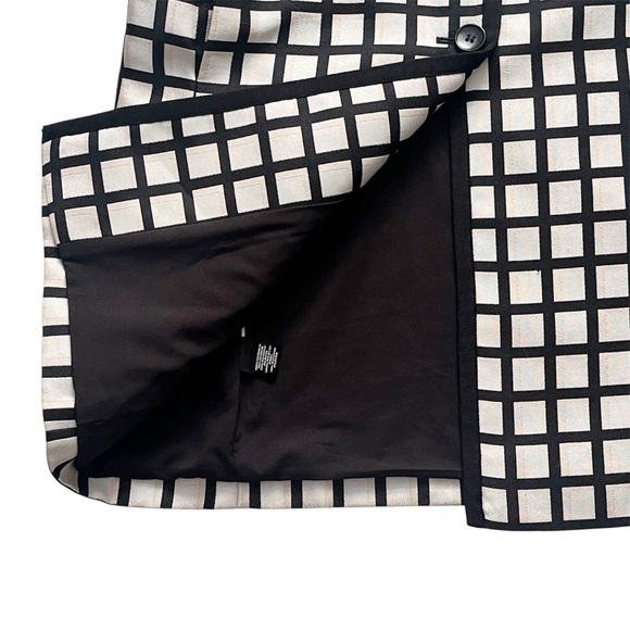 Ann Taylor Windowpane Jacquard Topper Jacket Coat White Black Size S - Picture 8 of 13